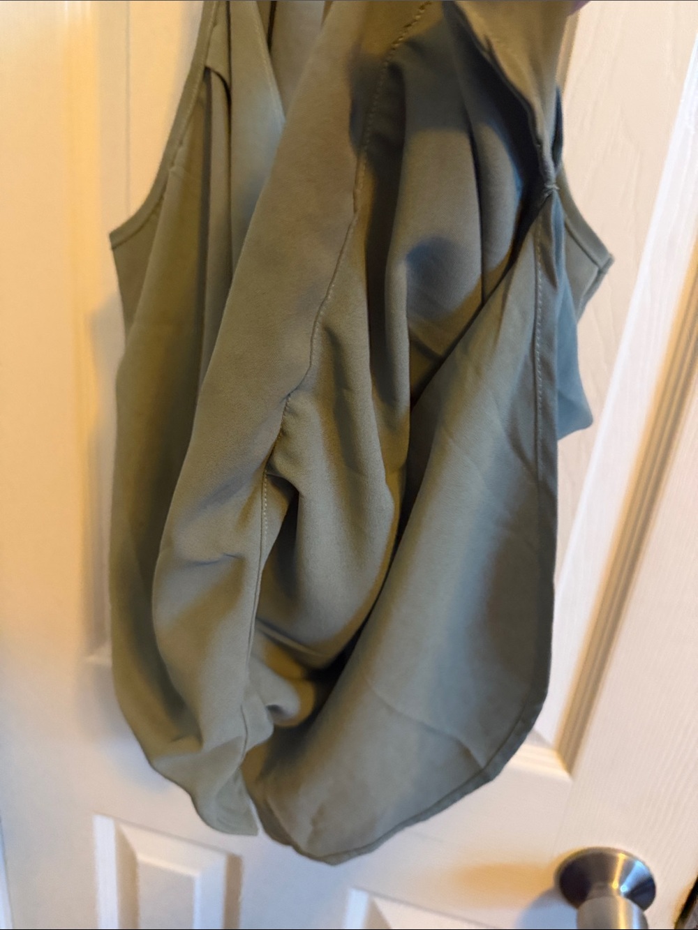 NWOT SHEIN Olive Green Draped Cami Spaghetti Strap Blouse - Picture 3 of 5